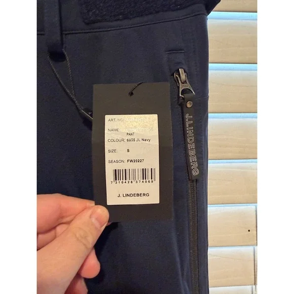J.Lindeberg Mens Summit Softshell Ski Pants Navy Blue AMPA06371 Small NWT